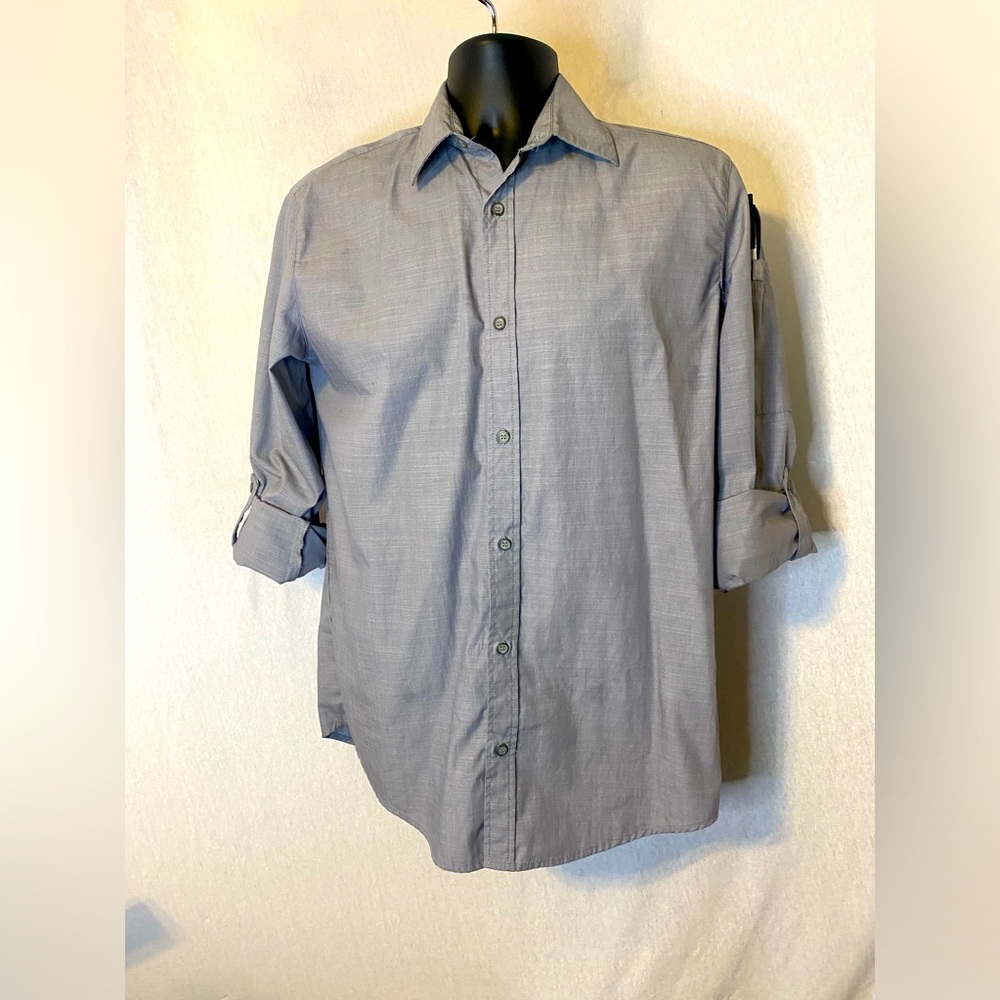 Chef Works Men’s Chambray Grey Shirt bundle of three Size Medium.